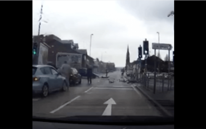 Wipes out driving way too fast up Blackburn Rd, Bolton