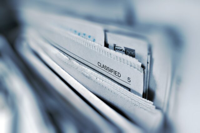 photo of classified files